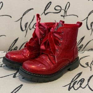 Dream Pairs Kids Glitter Side Zipper Combat Boots